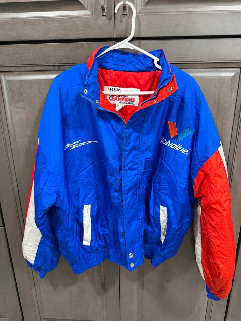 Vintage 90s Mark Martin Valvoline NASCAR Racing Jacket Racing Champions XL